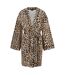 Womens/ladies Leopard Print Kimono Dressing Gown Multicoloured Hugo-1