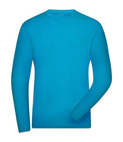T-shirt workwear BIO manches longues - Homme - JN1804 - bleu turquoise