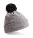Adultes Bonnet Unisexe Snowstar Gris Chiné Noir Beechfield-2