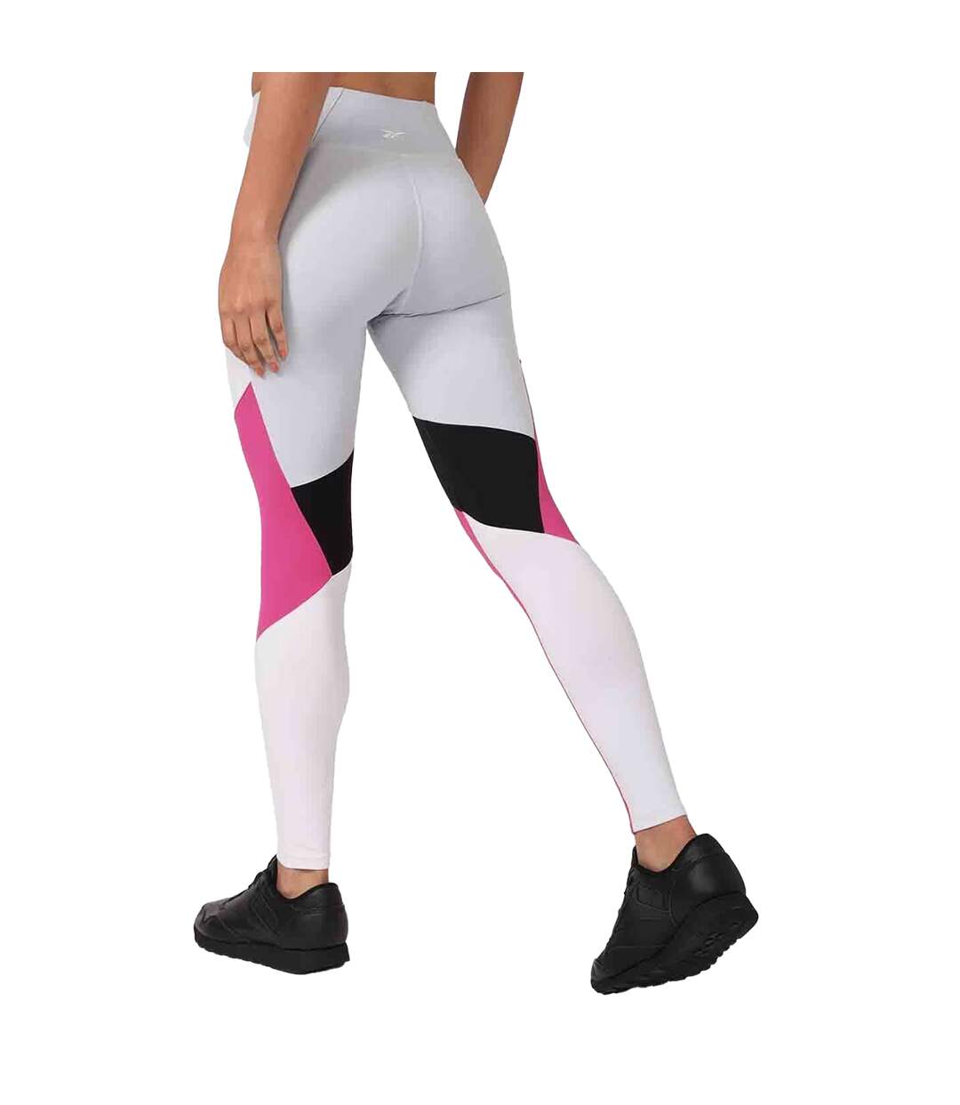 Womens/ladies Lux Colour Block Leggings Grey Reebok-3