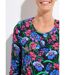 T-shirt droit col rond manches longues fleuri-4