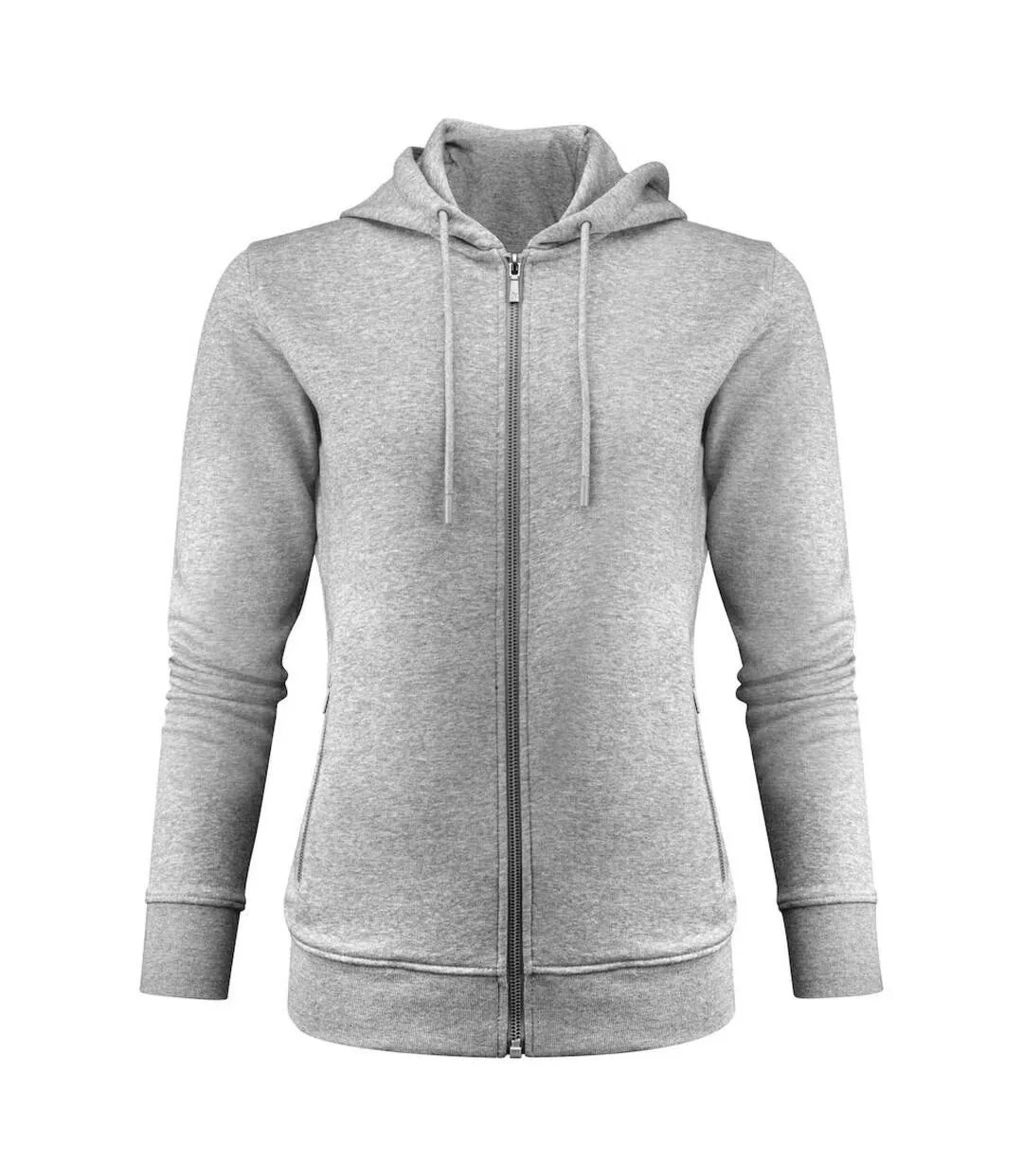 Womens/ladies Westwood Full Zip Hoodie Grey Melange James Harvest-1