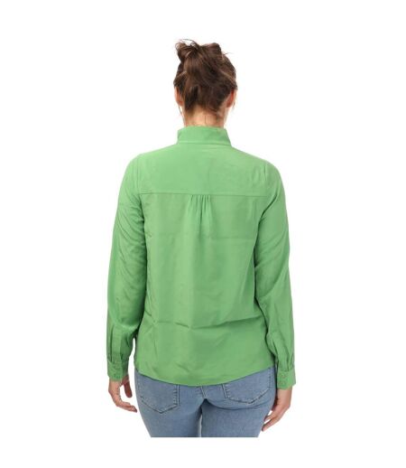 Womens/ladies marylou silk standing collar shirt green Ted Baker