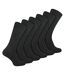 6 Pairs Mens Plain Coloured Cotton Rich Ribbed Dress Socks-1