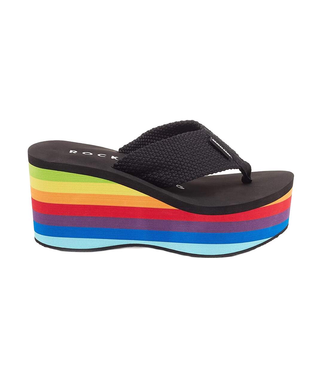 Womens/ladies Webbing Sandals Black Multicoloured Rocket Dog-4