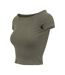 T-shirt Motif/style Côtelé Femme Olive Urban Classics-3