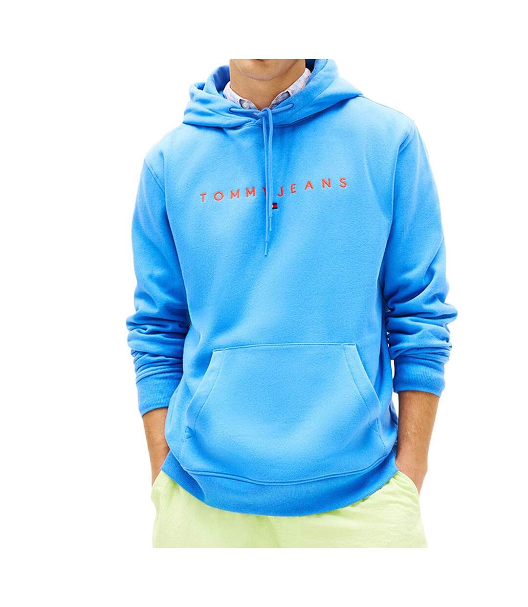Sweat turquoise homme tommy hilfiger washed dm0dm20746-1