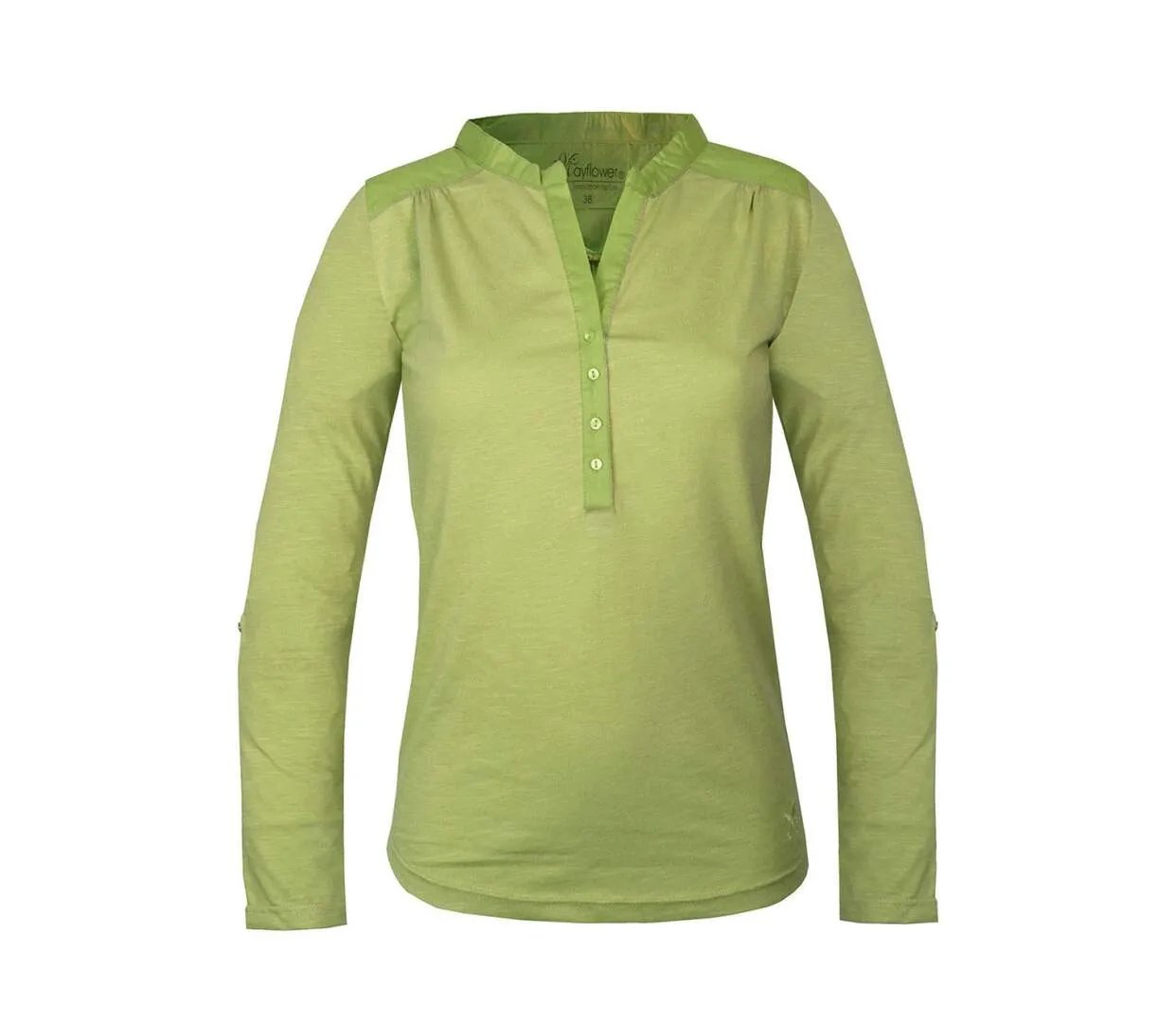 Tee-shirt MAYFLOWER DIMAGO3 manches longues : le style bi-matière vert anis-5