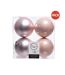 Pack of 4  Shatterproof plain christmas baubles  10cm blush pink Kaemingk