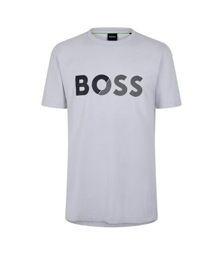 T-shirt Motif/style Gros Logo Homme Gris Clair Boss