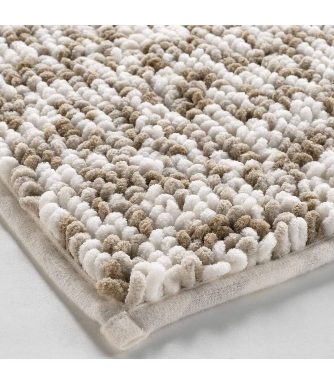 Tapis de Bain Friza 45x75cm Blanc & Marron-3