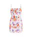 Robe Courte Bretelles Fines Motif/style Abstrait Femme Blanc Missy Empire-2