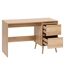Bureau 2 tiroirs effet bois ABANA - Beige-3