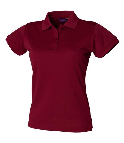 Polo sport à forme ajustée femme bordeaux Henbury