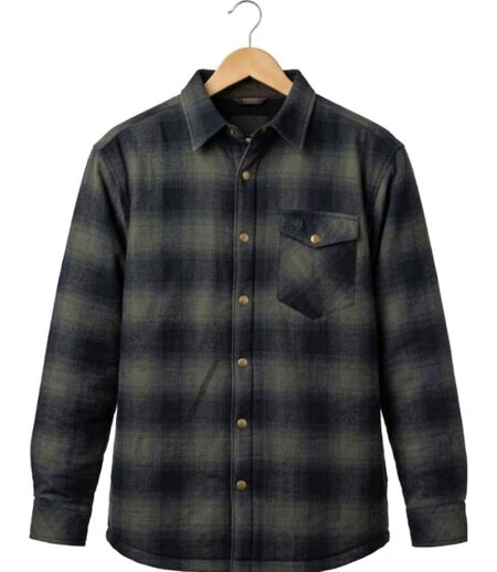 CHALLENGER BRUNO12 — Surchemise flanelle doublée kaki/noir : la chaleur garantie au style authentique