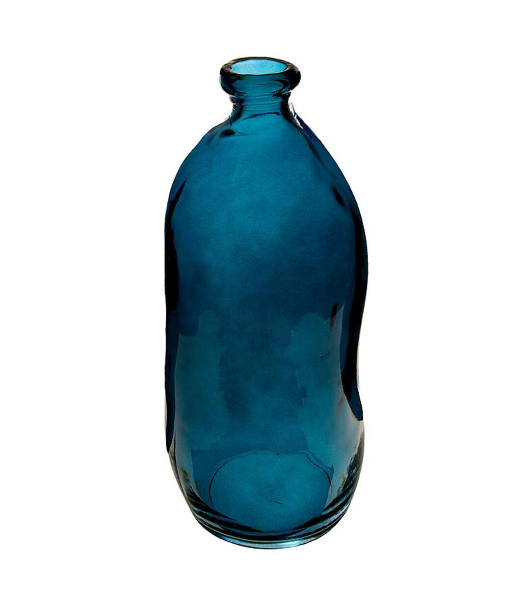 Vase Vintage en Verre Bouteille 35cm Bleu-1