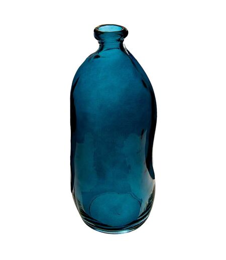 Vase Vintage en Verre Bouteille 35cm Bleu