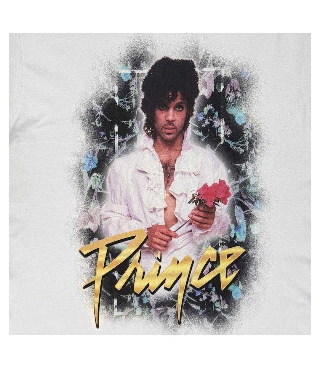 T-shirt Motif/style Fleurs Adulte Blanc Prince-3