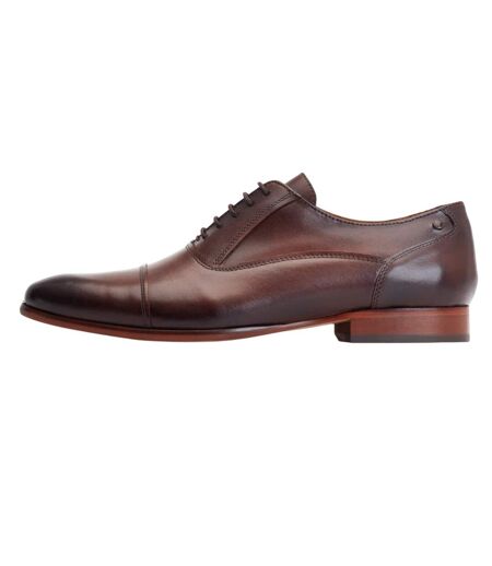 Mens Angelo Leather Derby Shoes Brown Base London