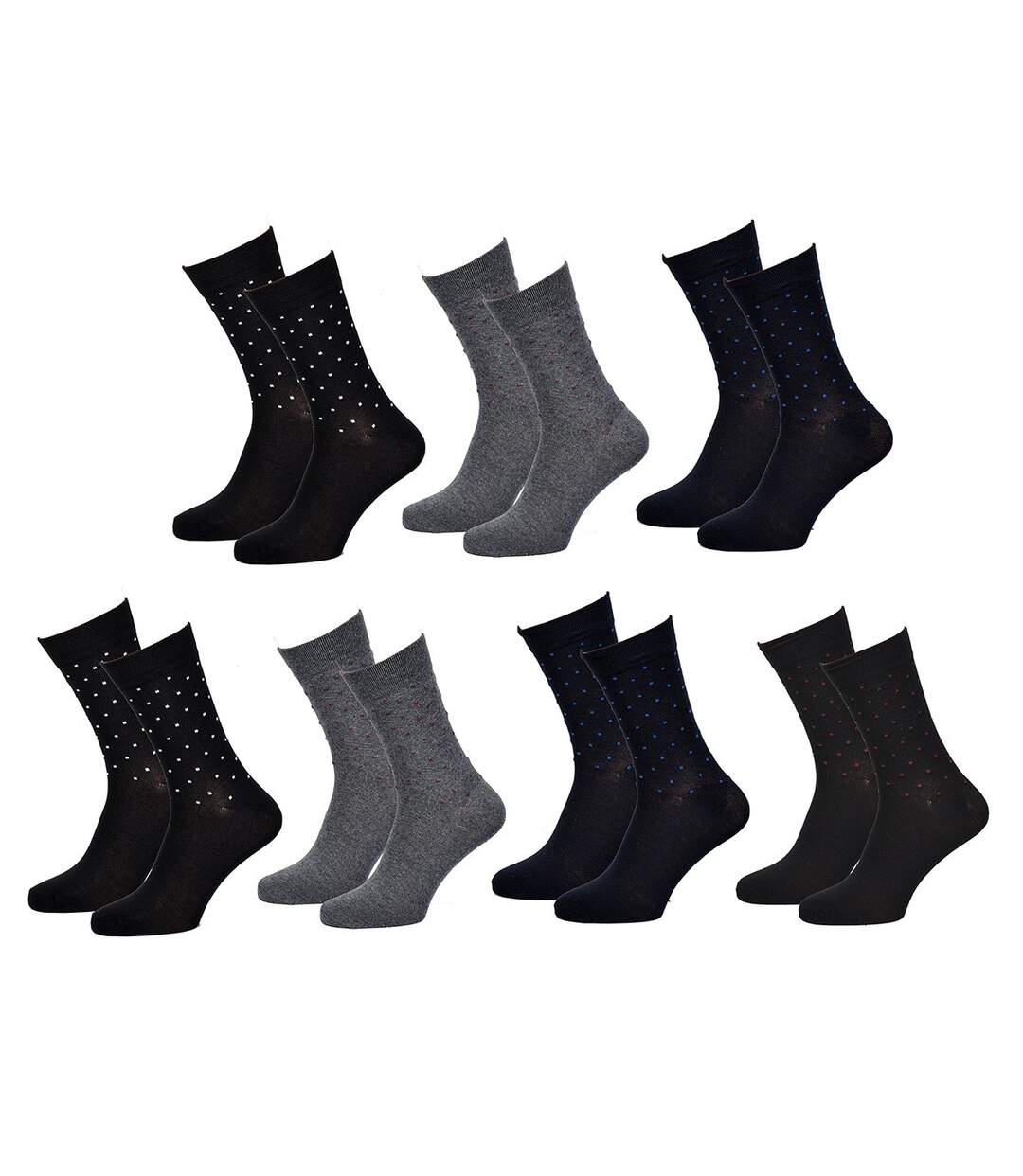 Chaussettes homme LEE COOPER Urbain, Confort en Coton -Assortiment modèles photos selon arrivages- Pack de 7 Paires Pois LEE COOPER