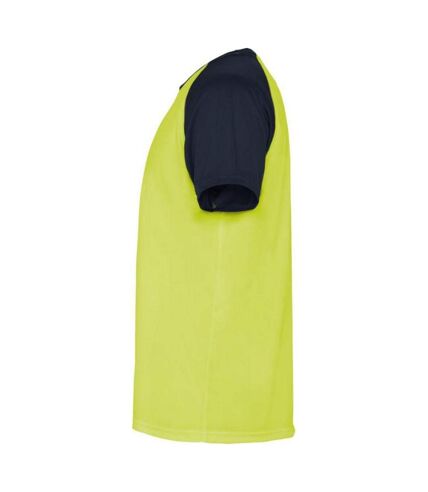 T-shirt indianapolis adulte jaune fluo / bleu marine Roly