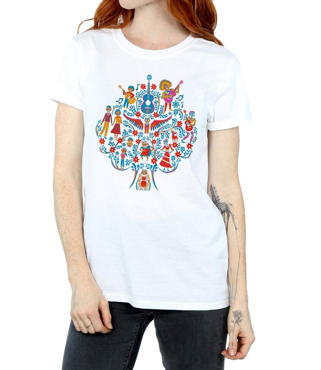 Disney - T-shirt COCO TREE PATTERN - Femme (Blanc) - UTBI16467-3