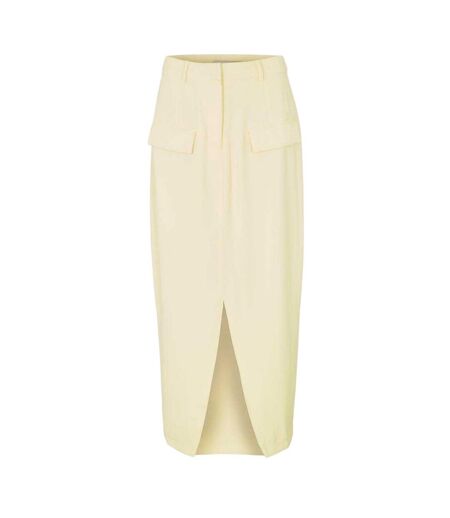 Womens/ladies The Ultimate  Fitted Midi Skirt Lime Cream Muse