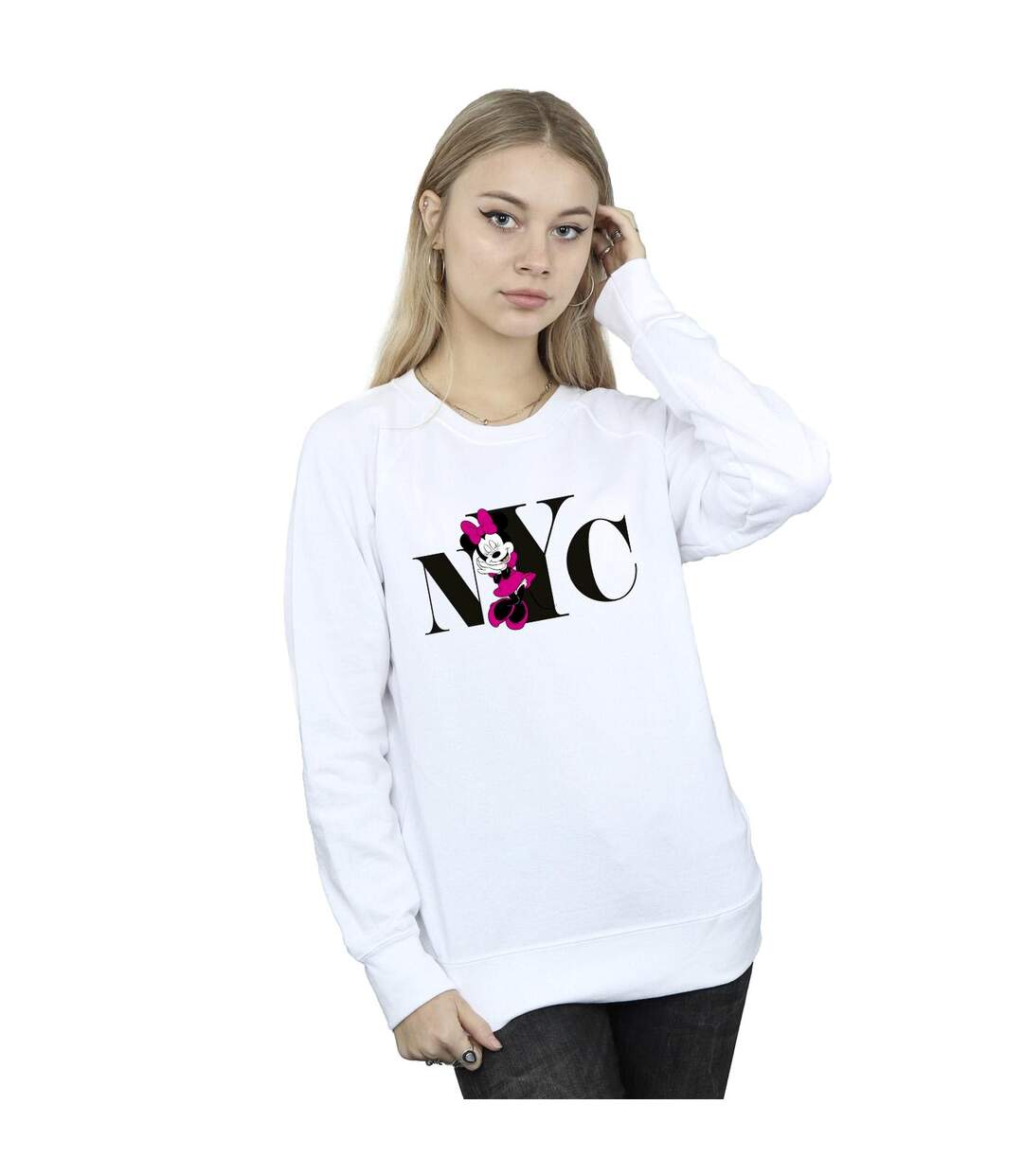 Disney Sweatshirt Minnie Mouse NYC Femme/Ladies (Blanc) - UTBI28596-2