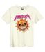 Unisex Adult Neon Sun Metallica T-shirt Vintage White Amplified-1