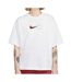 T-shirt Blanc/Rouge Femme Nike Boxy - M