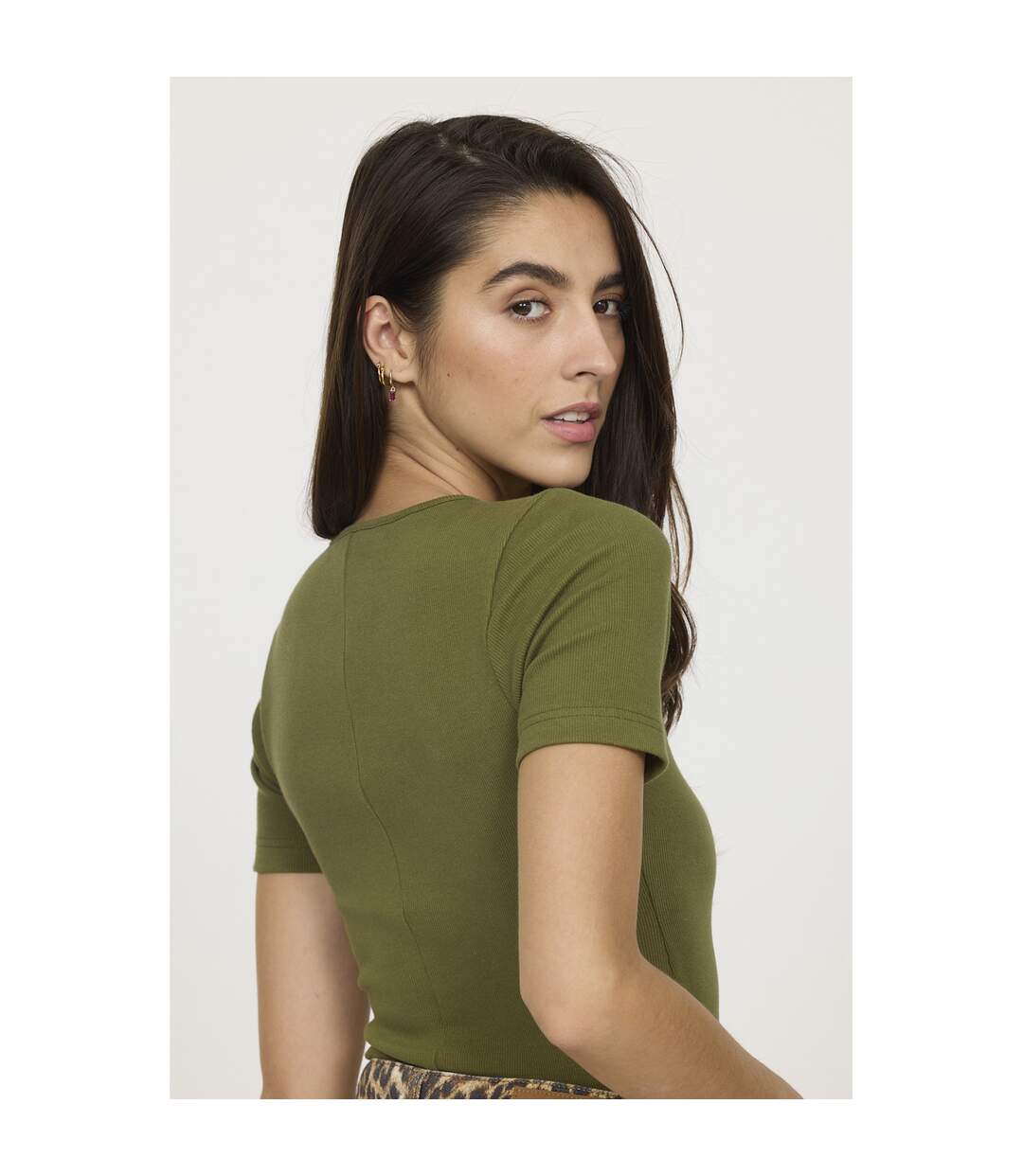 T-shirt manches courtes coton slim ANICIA-3