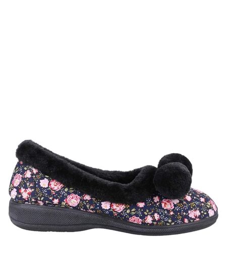 Fleet & Foster Womens/Ladies Goldfinch Floral Slippers (Black) - UTFS9625