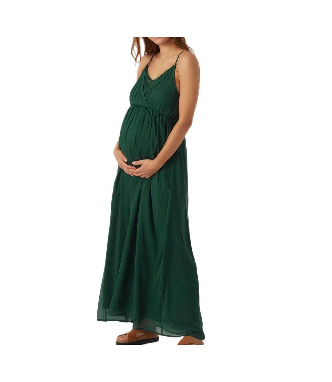 Robe Verte Femme Vero Moda Maternity Maxi Dress - L-1