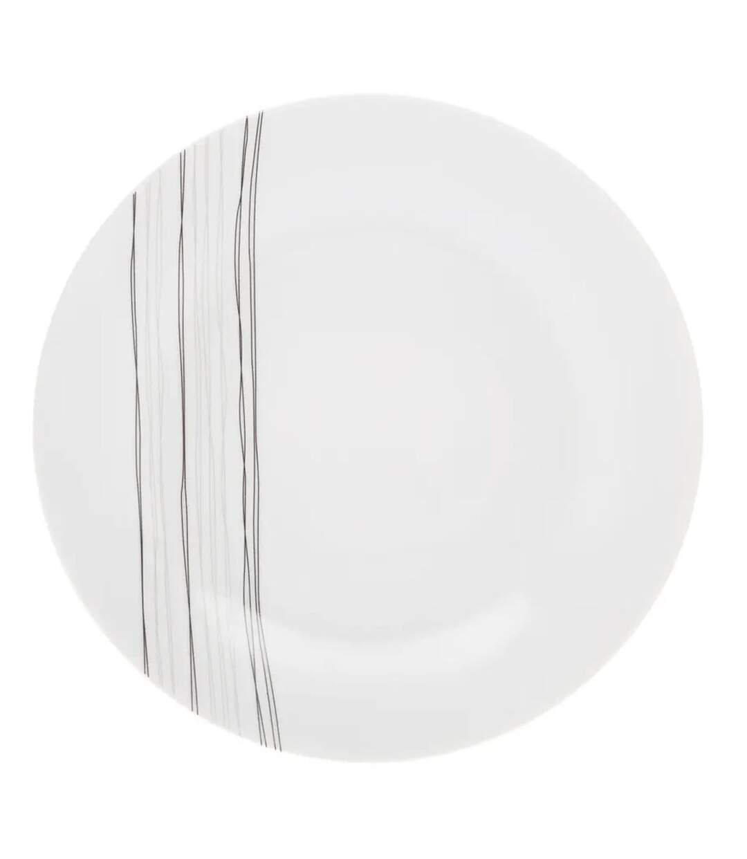 Lot de 6 Assiettes à Dessert Lignes 19cm Blanc-1