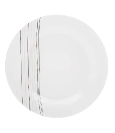 Lot de 6 Assiettes à Dessert Lignes 19cm Blanc