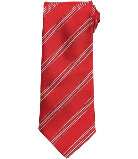 Cravate à 4 rayures - PB62 - rouge rayé gris