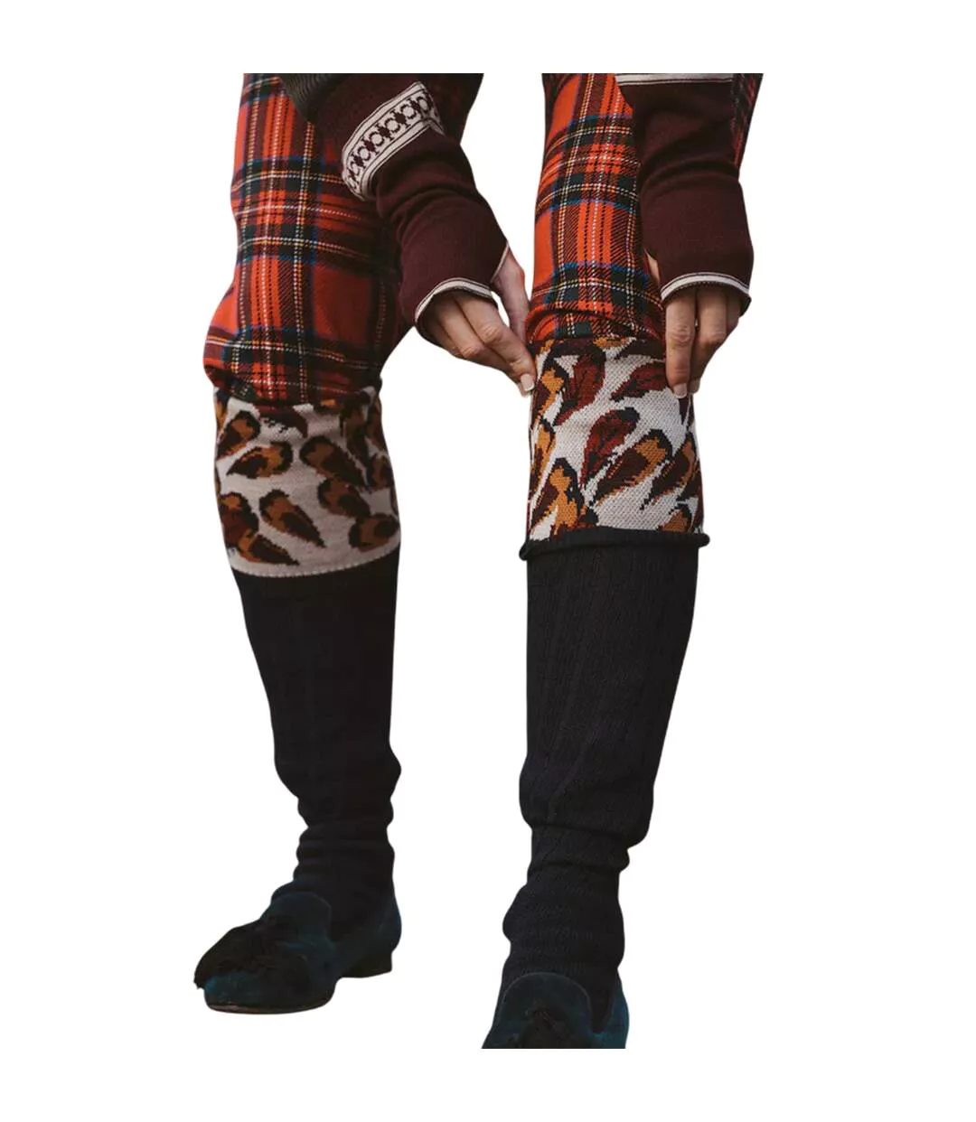 Chaussettes Pour Bottes Motif/style Plume De Faisan Adulte Bleu Marine Waring Brooke-2