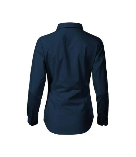 Womens/ladies Tailored Shirt Navy Blue Malfini