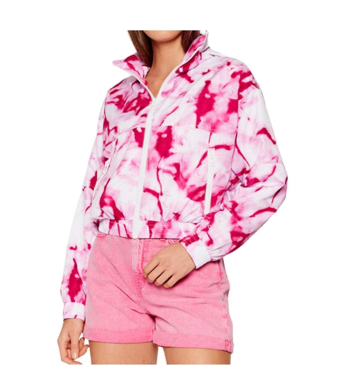 Veste Jeans Femme Rose Blanc Calvin Klein-3