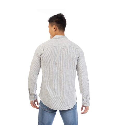 Mens Rascoe Collared Long-sleeved Button-down Shirt Black White Peter Werth