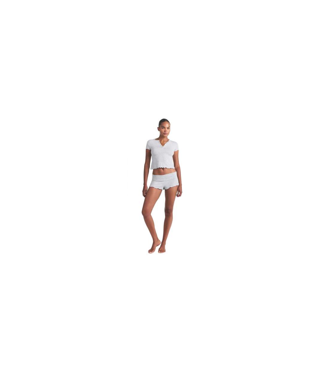 Ensemble De Pyjama Court Femme Gris Chiné Skims-1