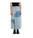 Womens/ladies Patchwork Denim Maxi Skirt Blue The Ragged Priest-1