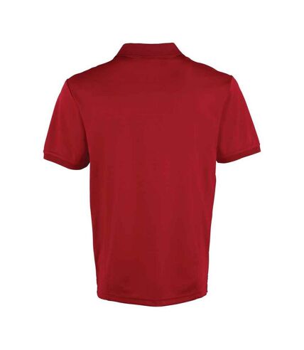 Mens coolchecker pique polo shirt burgundy Premier