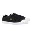 Womens/ladies Logo Leather Flat Trainers Black Lacoste-1