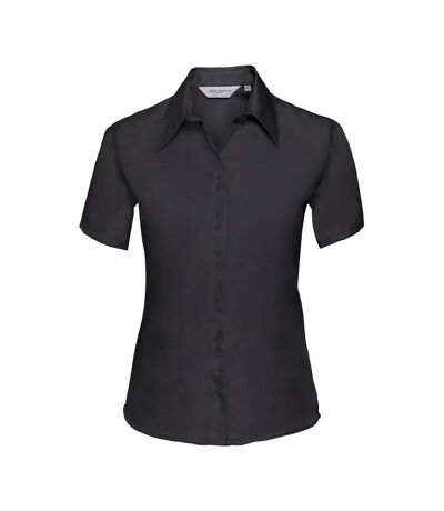 Russell Collection Womens/Ladies Ultimate Non-Iron Short-Sleeved Shirt (Black) - UTRW9612