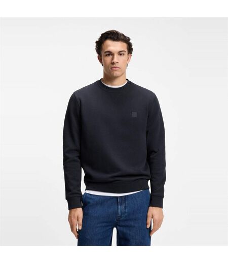 Mens Westart Premium Cotton Crew Neck Sweatshirt Dark Blue Boss