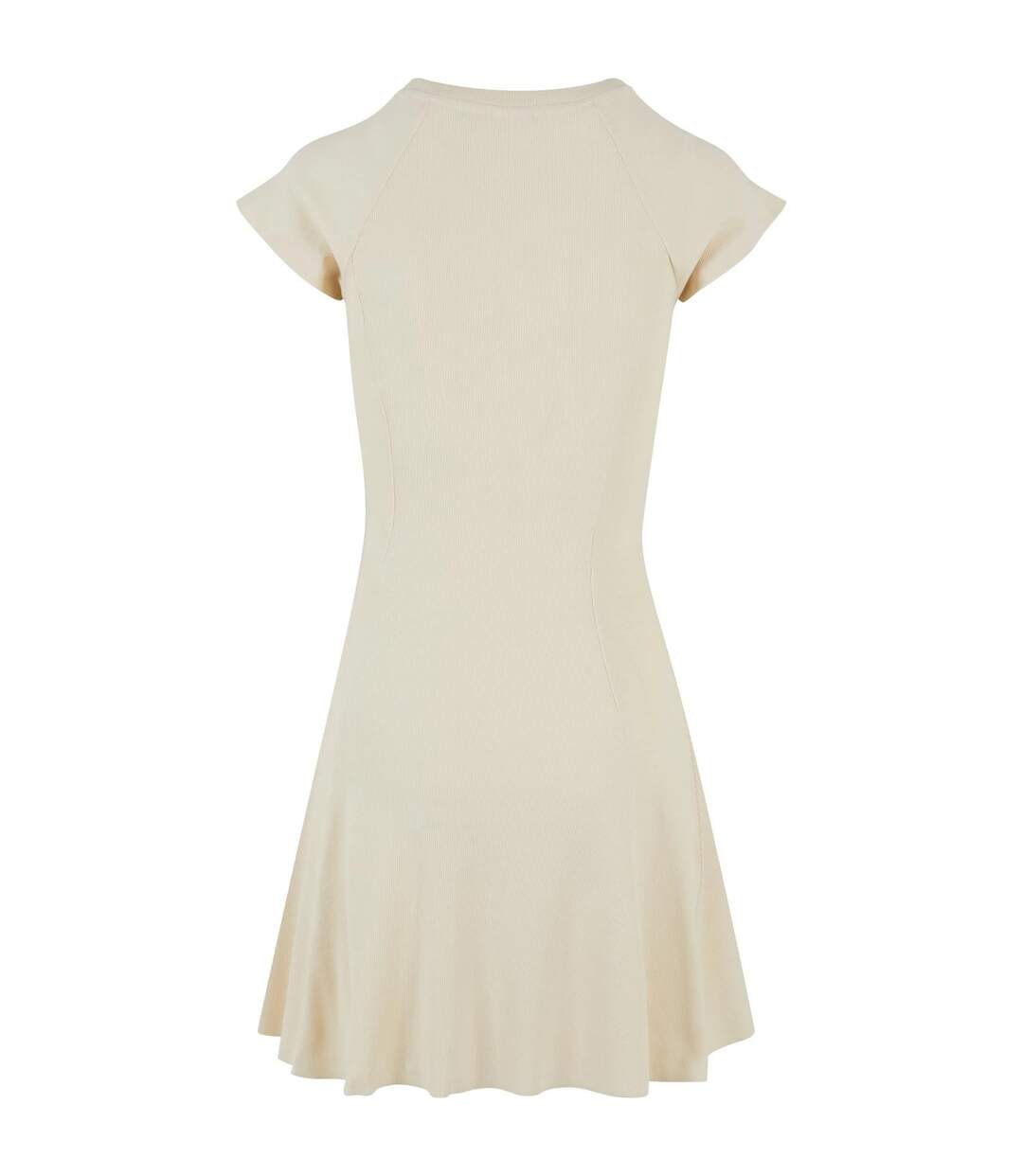 Womens/ladies ribbed skater dress white sand Urban Classics-2