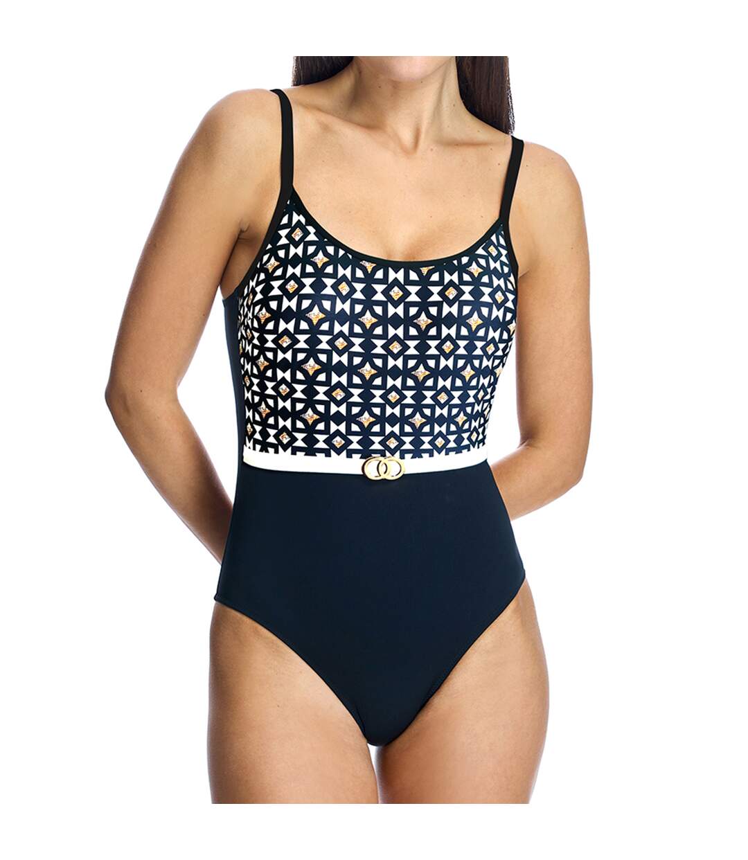 Women's round neckline swimsuit W240481-2