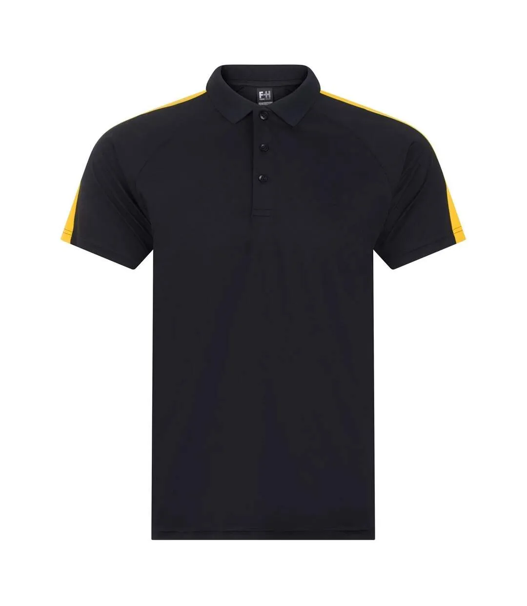 Mens Team Polo Shirt Black Gold Finden & Hales-1