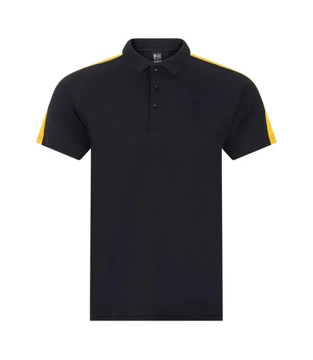 Mens Team Polo Shirt Black Gold Finden & Hales